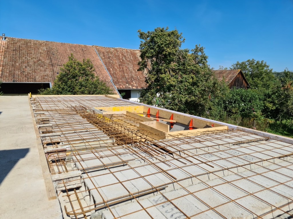 Piscine moderne surélevée dans un jardin